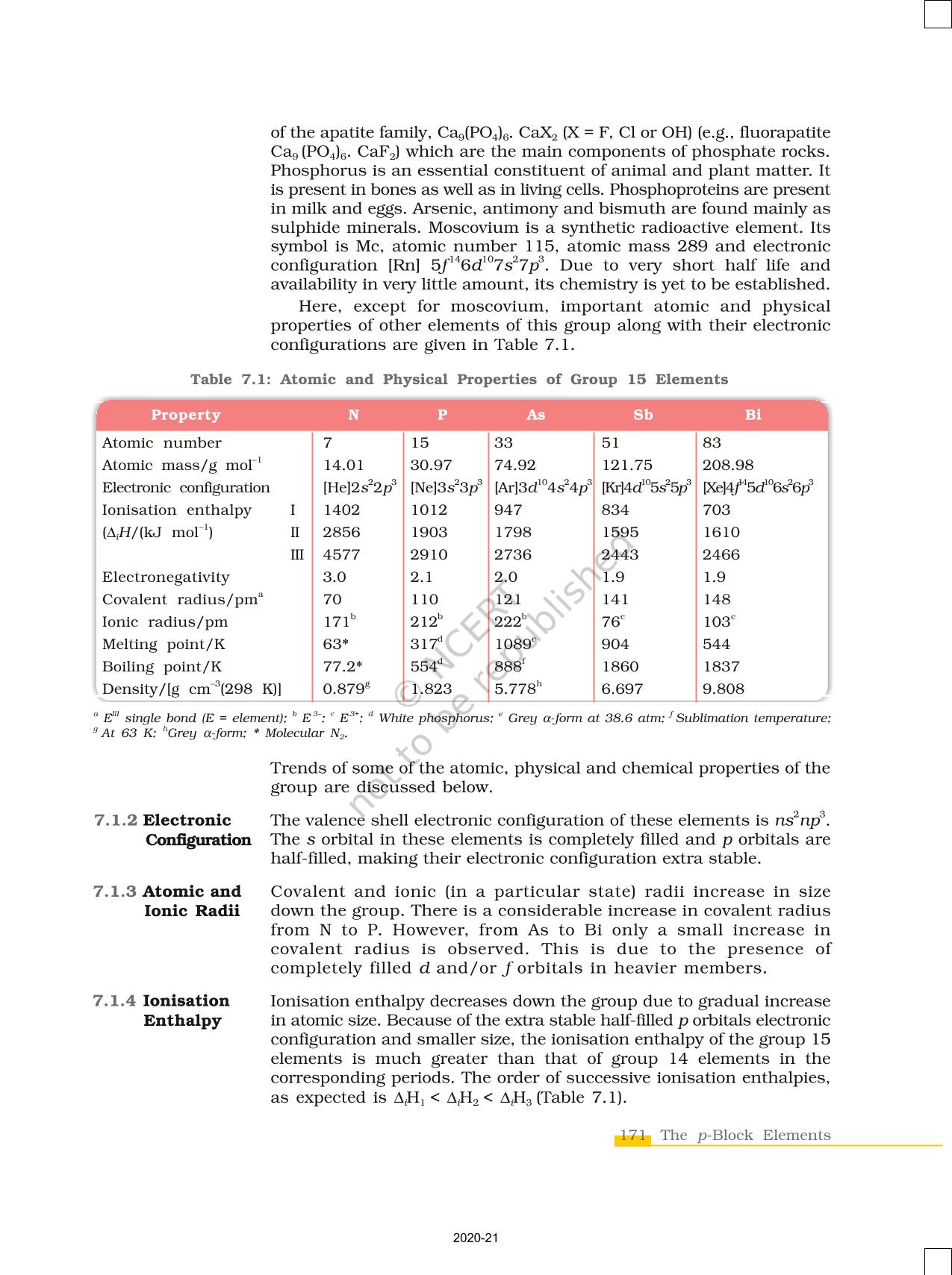 P Block Elements Class 12 Ncert Pdf In Hindi